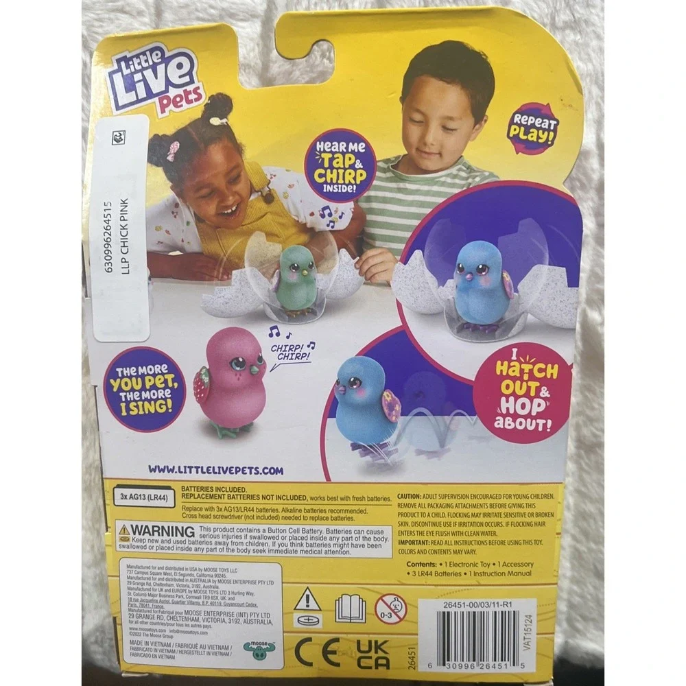 Little Live Pets Surprise Chick Interactive Toy in Pink Egg Mystery Pack Xmas 🎅